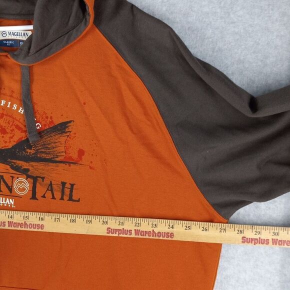 Magellan Hoodie Jacket Mens Xl Pullover Saltwater Redfish Chasin Tail Orange - Picture 7 of 7